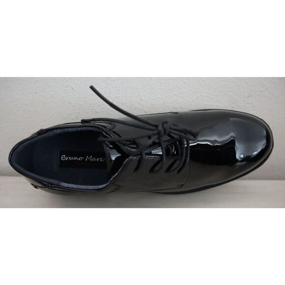 Bruno Marc Men's Sz 9.5 Black Patent Downing-02 Formal Lace-Up Dress Shoes - Picture 6 of 14